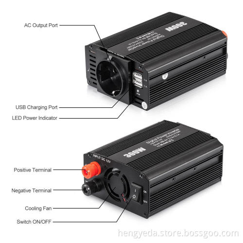 300W 12V 110V USB Port Car Power Converter